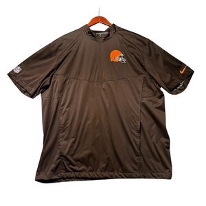 Nike NFL On Field Cleveland Browns Pullover Jacket Men’s XL Brown Short Sleeve